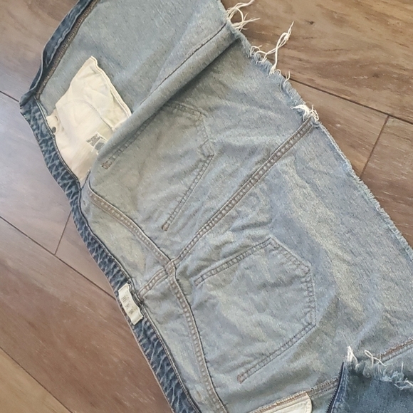Free People Womens Zip Front Mini Denim Copper Blue Jean Skirts sz 28/4/S - Picture 8 of 9